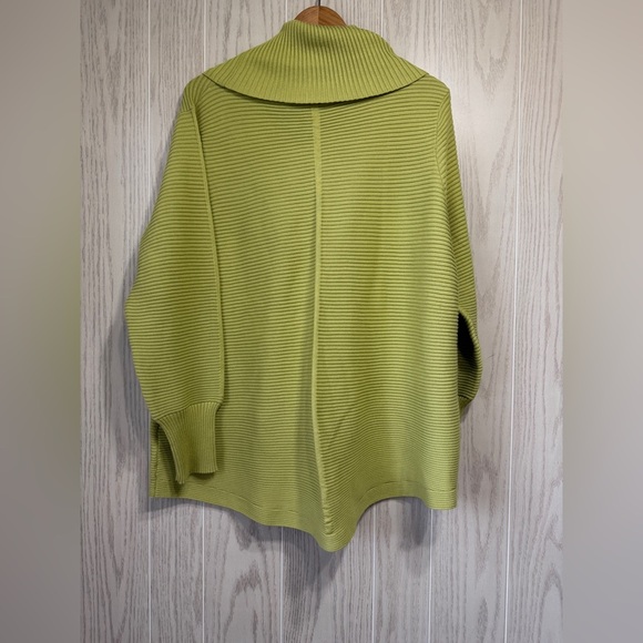 Cyrus Size 1X GreenWinter Ribbed Knit Sweater Long Tunic Big Neck EUC - Picture 3 of 3